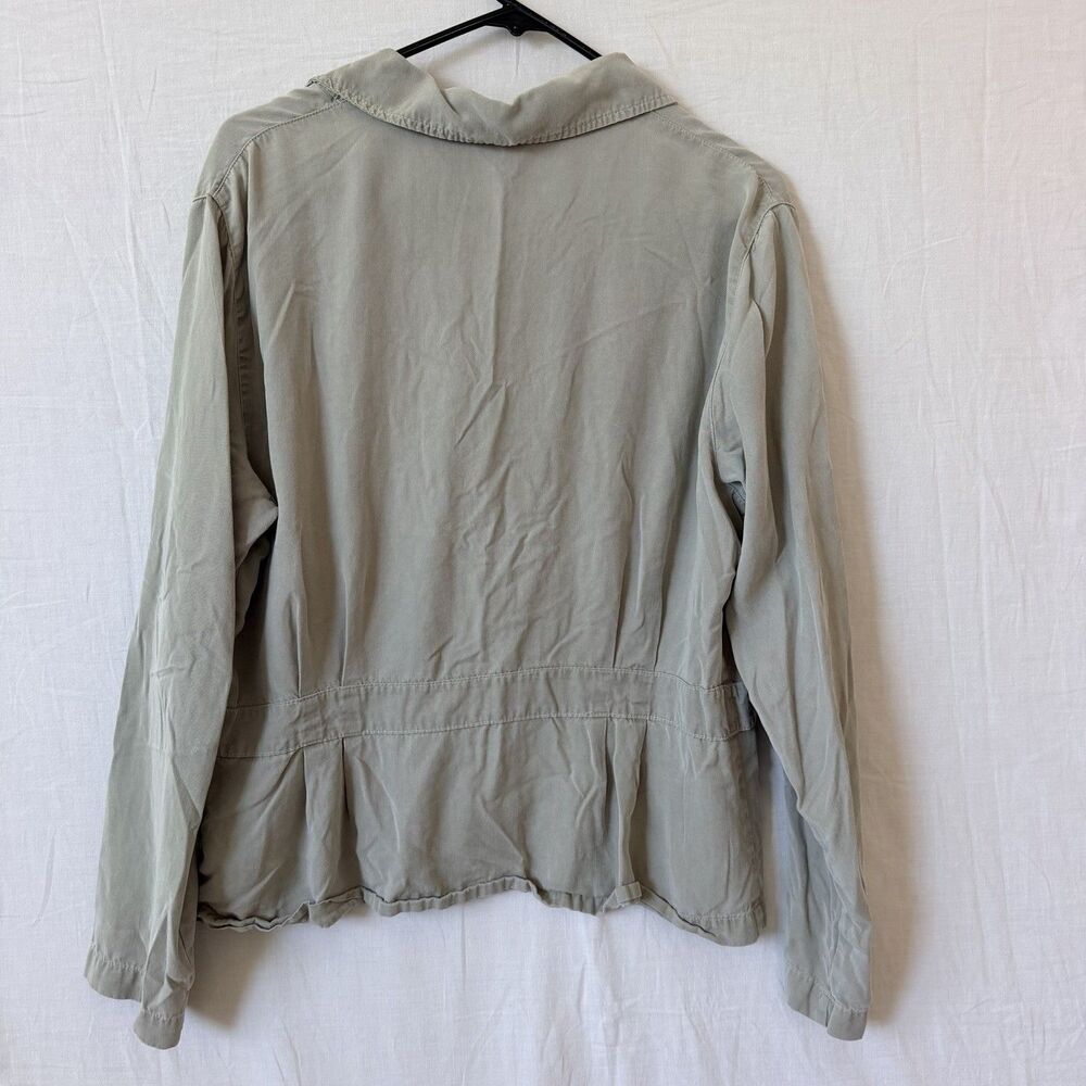 Cut Loose L Sage Green Tencel Jacket Shirt Lightweight USA Made Button FrontBoho - Picture 4 of 14